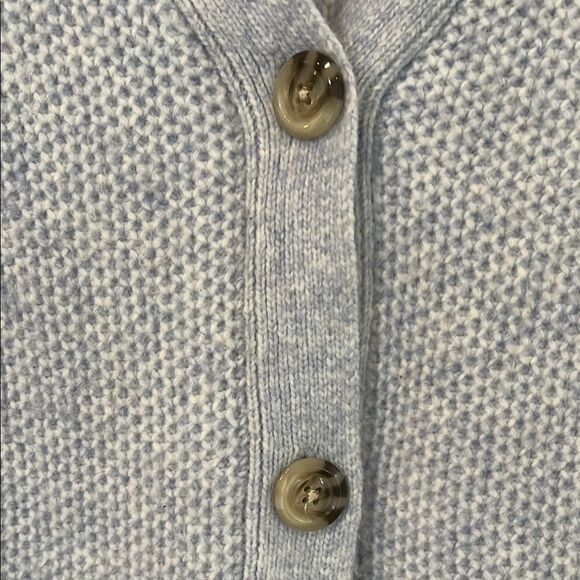Light Blue Button-Up Women's Sweater - Picture 4 of 5